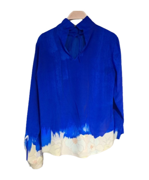 Dries Van Noten Long-sleeved Blouse In Blue