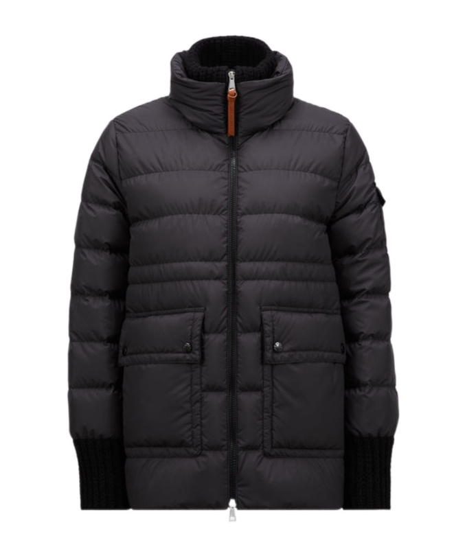 Moncler Baux Short Down Jacket In Black