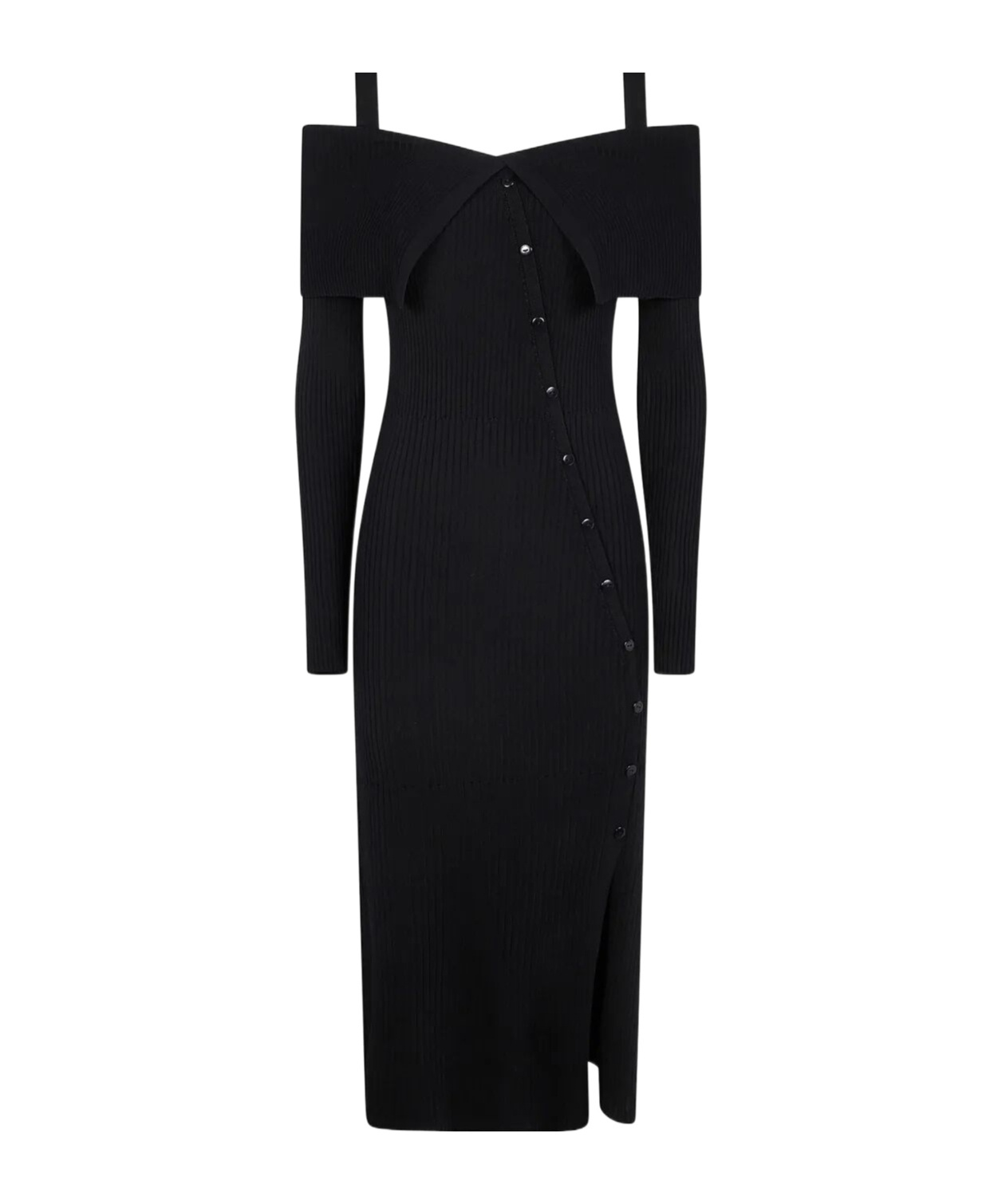 Twinset Twin-set Black Dress With Front Button Fastening