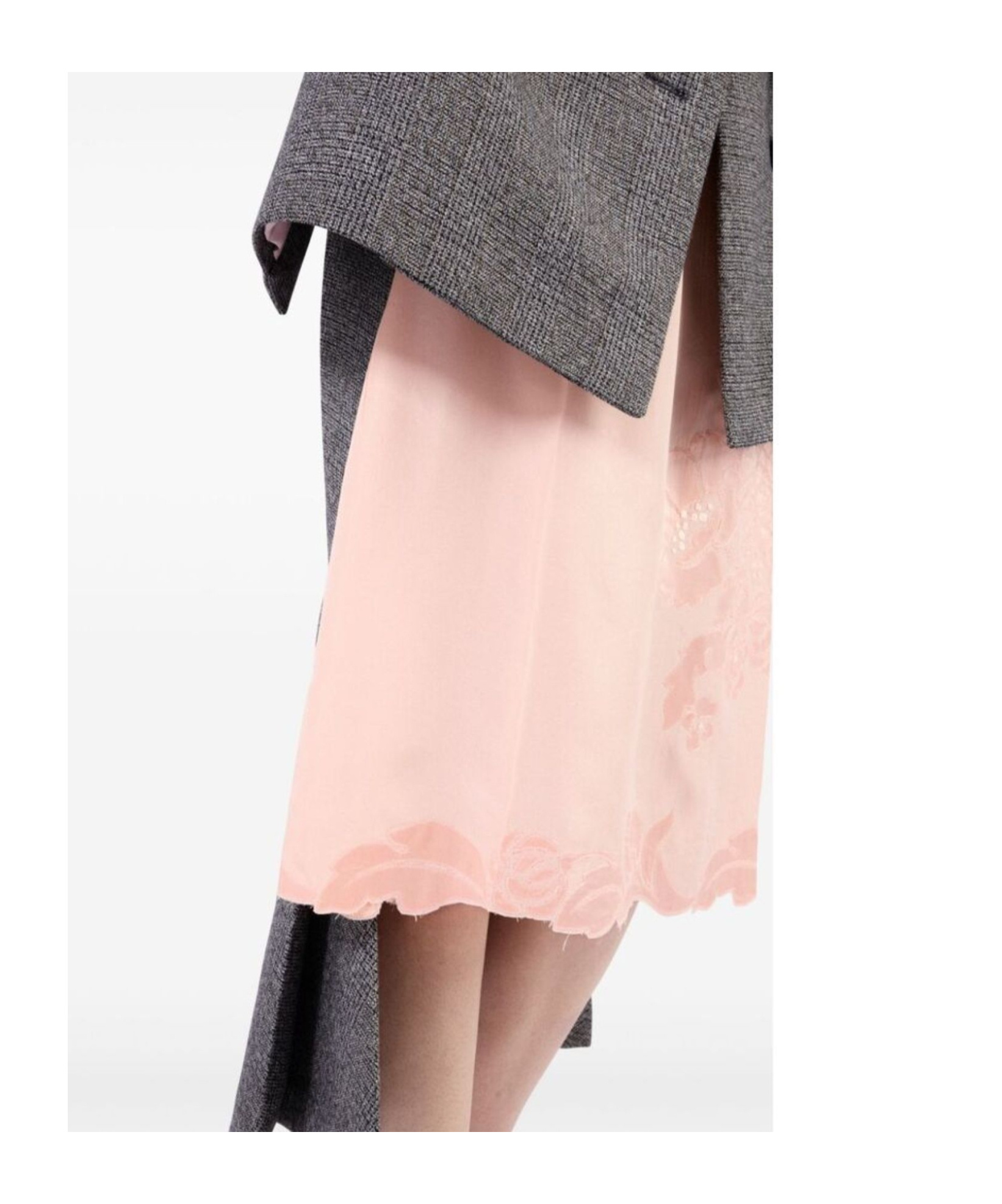 Prada Prince-of-wales Pattern Skirt In Gray