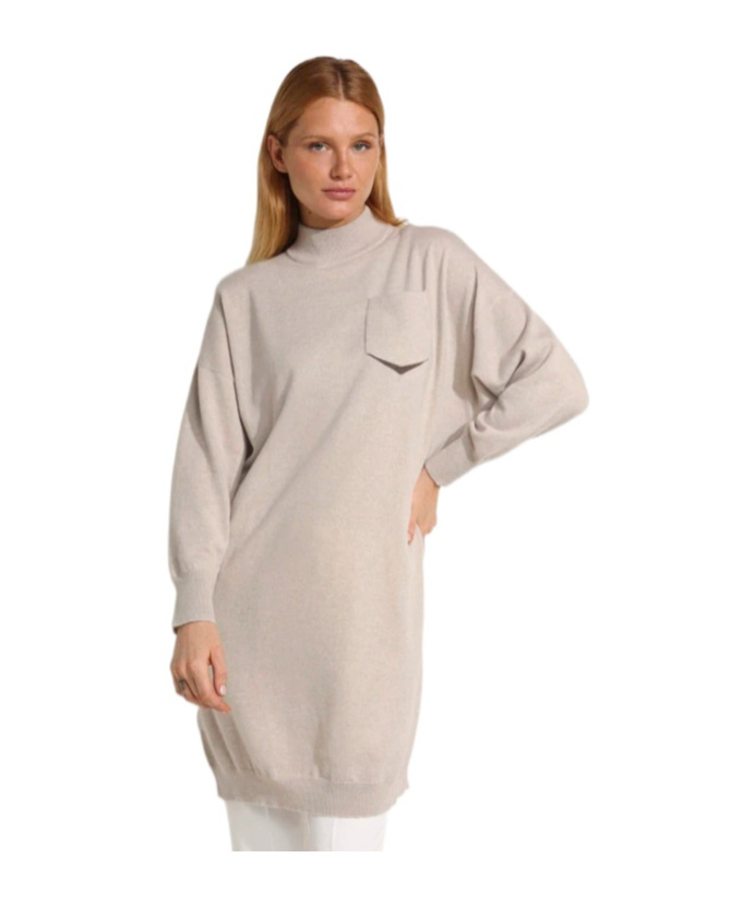 Brunello Cucinelli Long-sleeved Dress In Nude