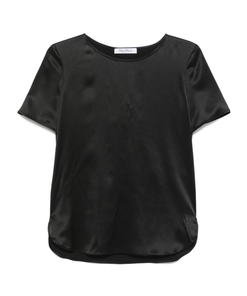 Max Mara Short-sleeved Shirt In Black