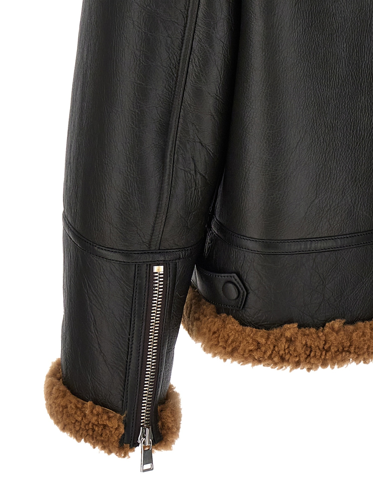 Shop Yves Salomon Zip-up Leather Jacket In Black