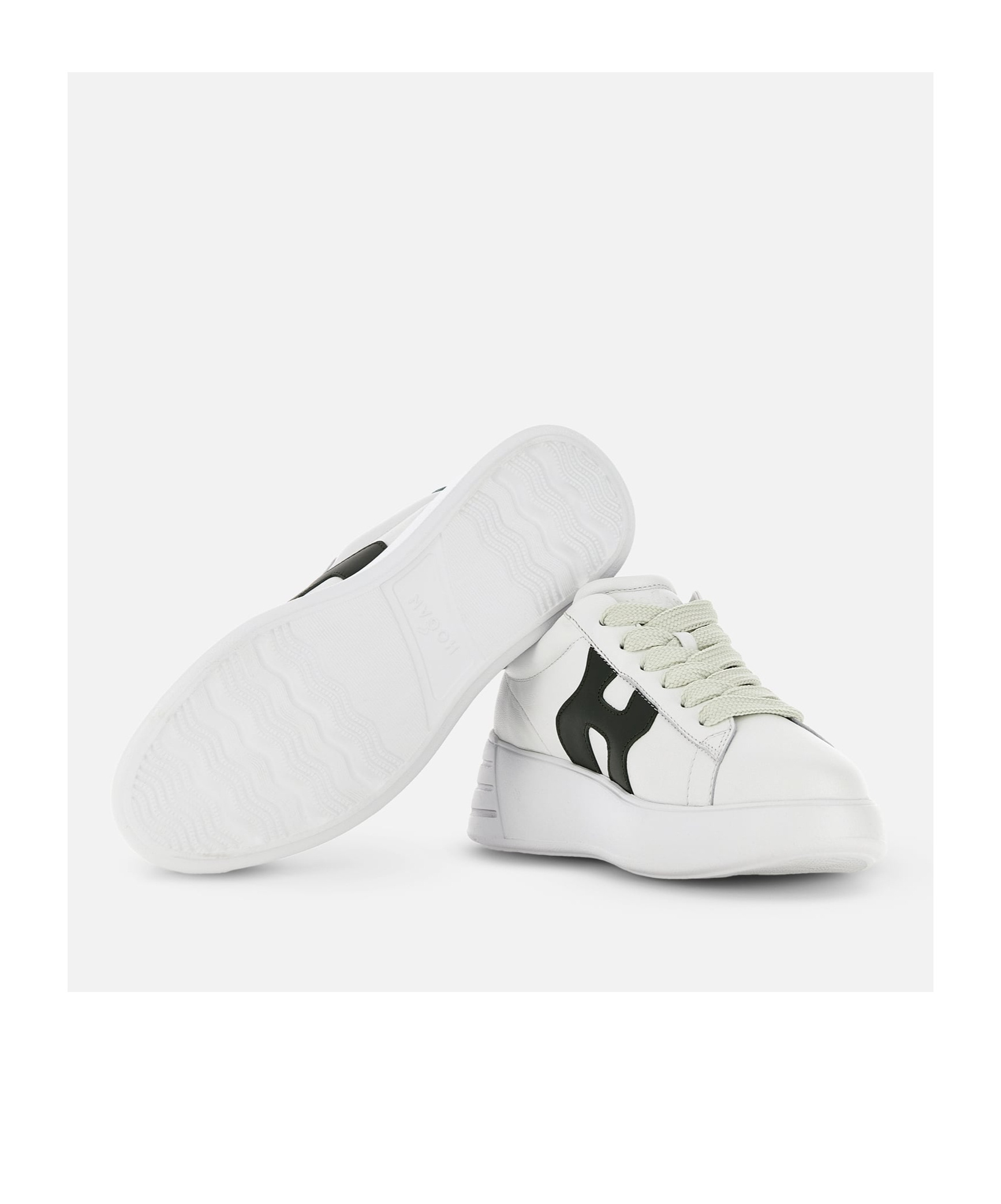 Hogan Rebel Lace-up Suede Sneakers In White