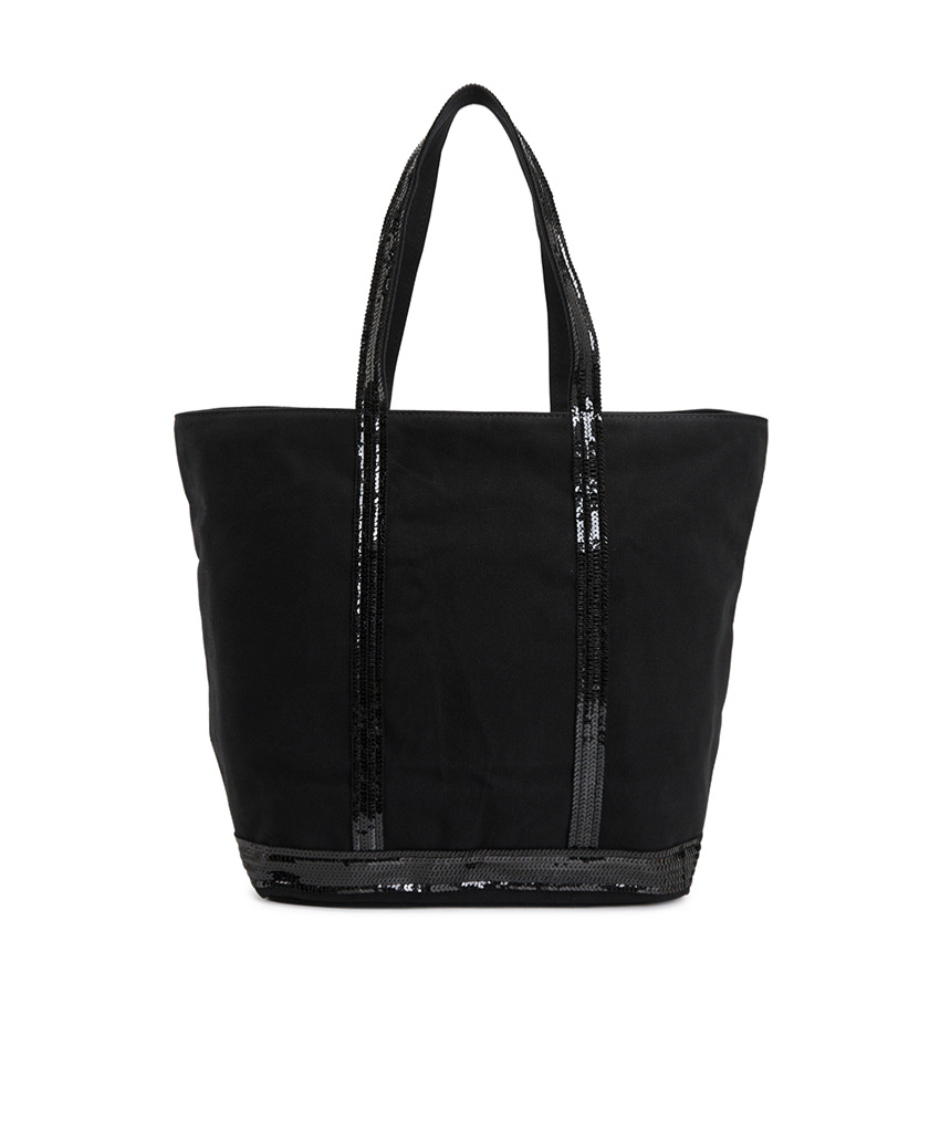 Vanessa Bruno Logo Canvas Shoulder Bag In Black