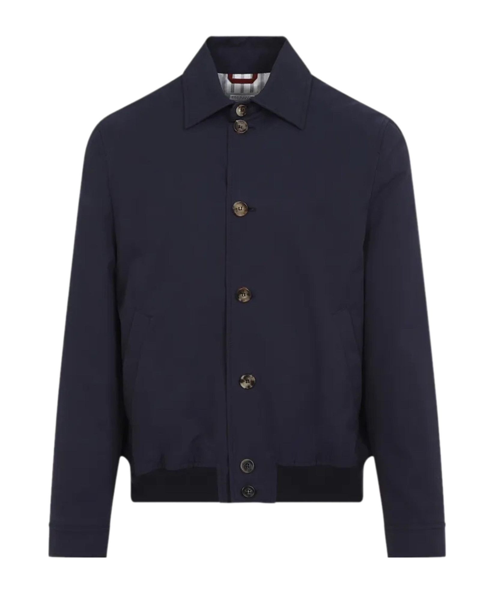 Brunello Cucinelli Tailored Blue Jacket With Classic Button-up Design And Side Pockets In Blue