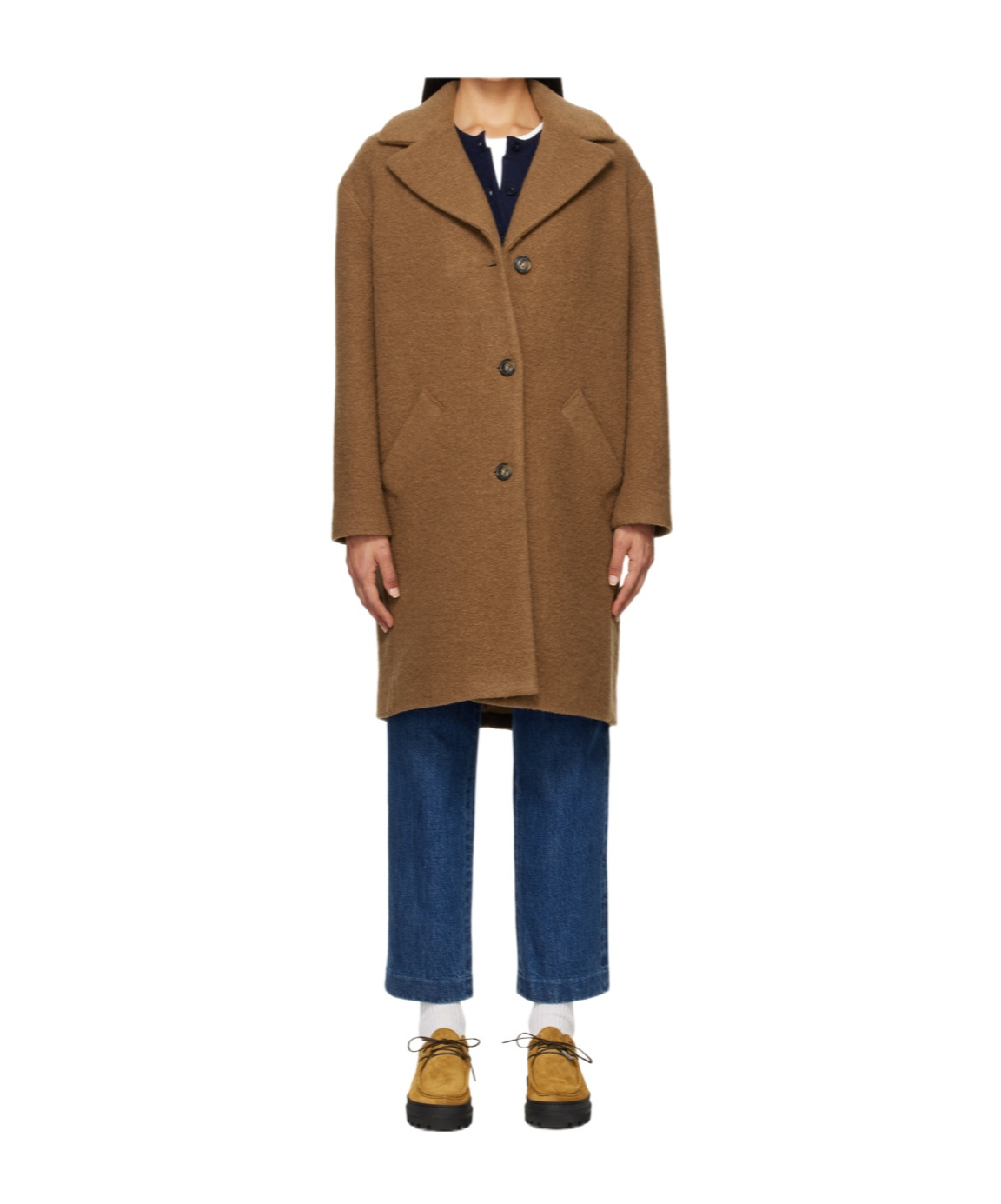 Apc Brown Ninon Coat In Brown