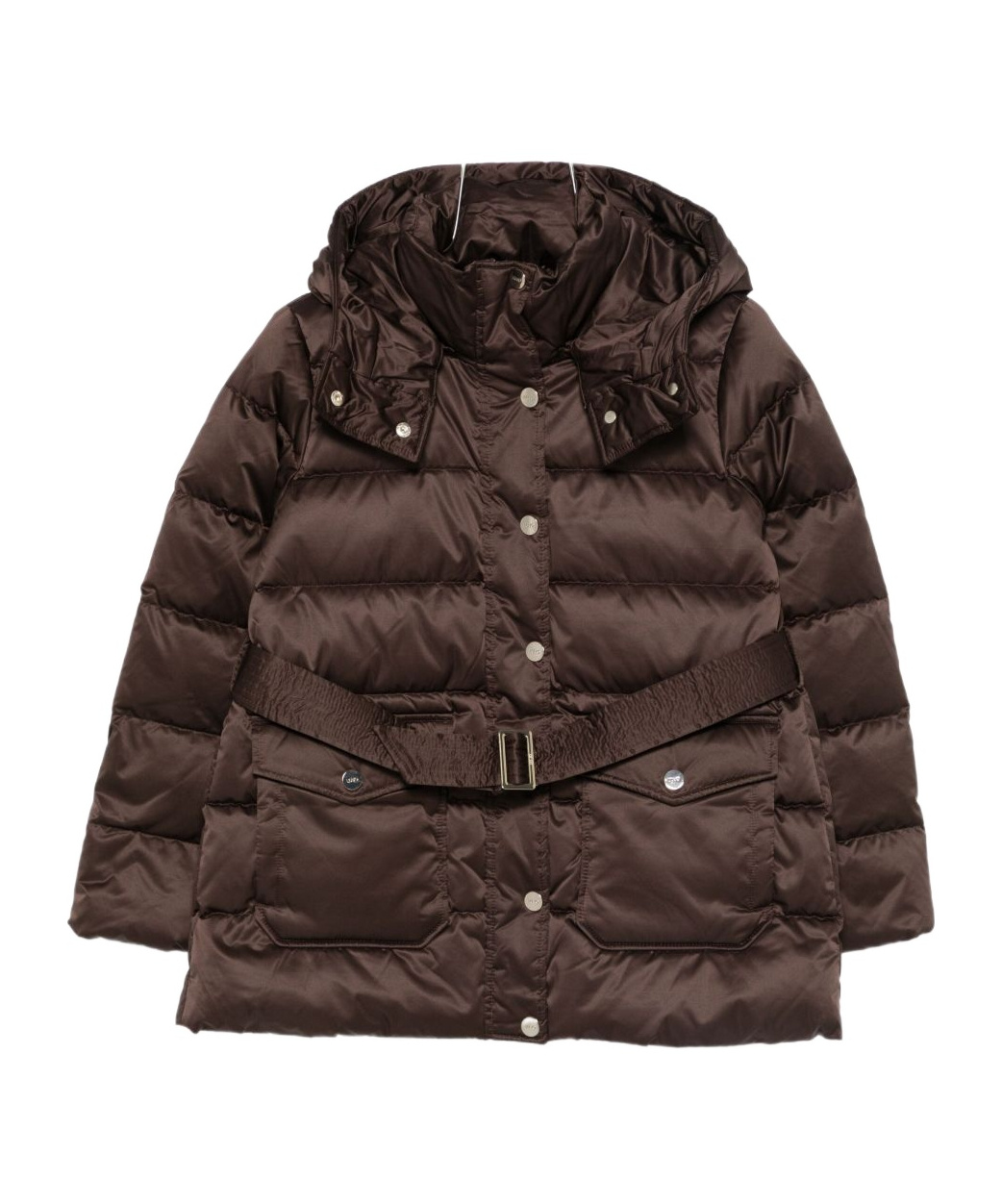 Liu •jo Belted Down Jacket In Brown
