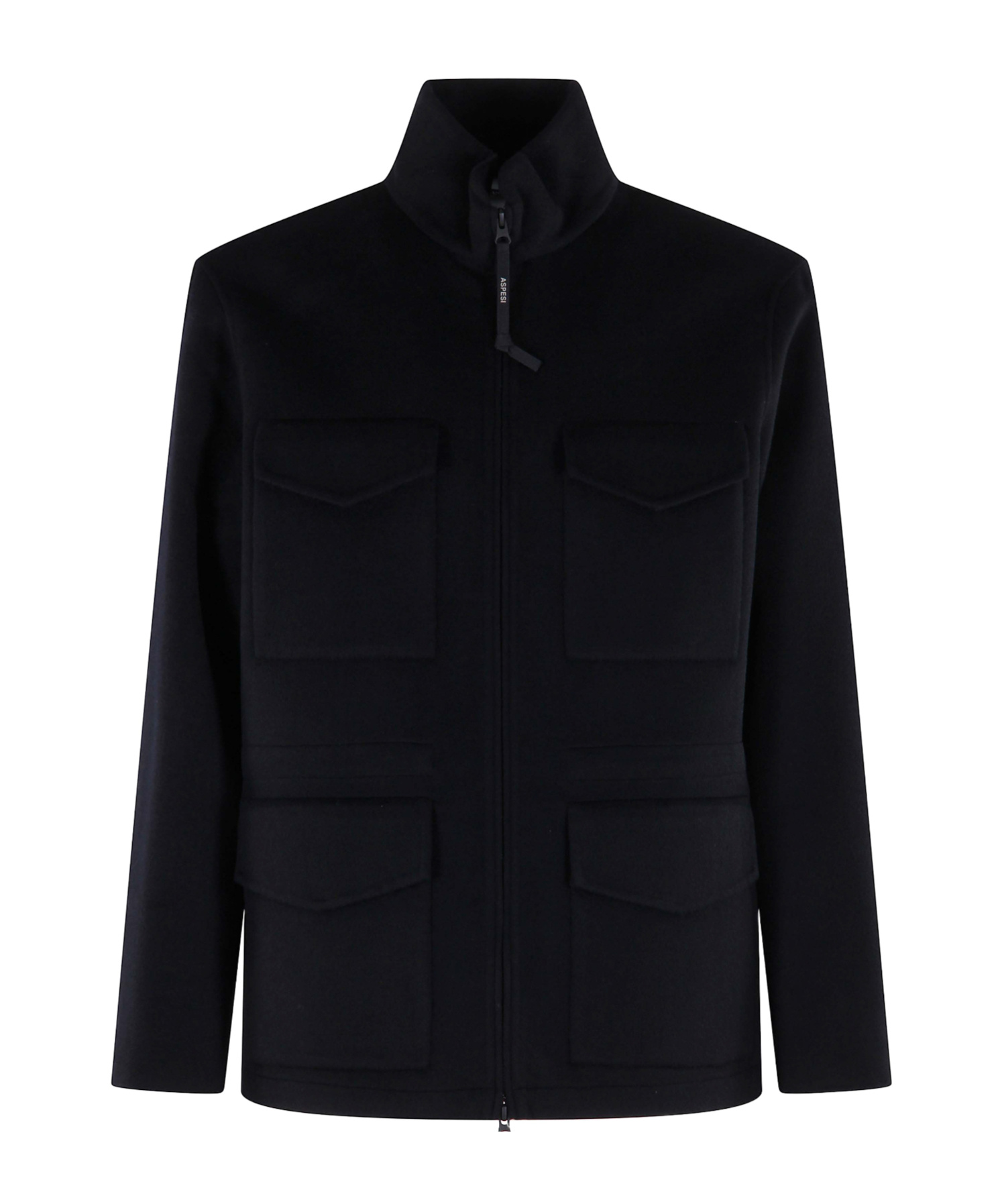 Aspesi Nelson Double Wool Field Jacket In Black
