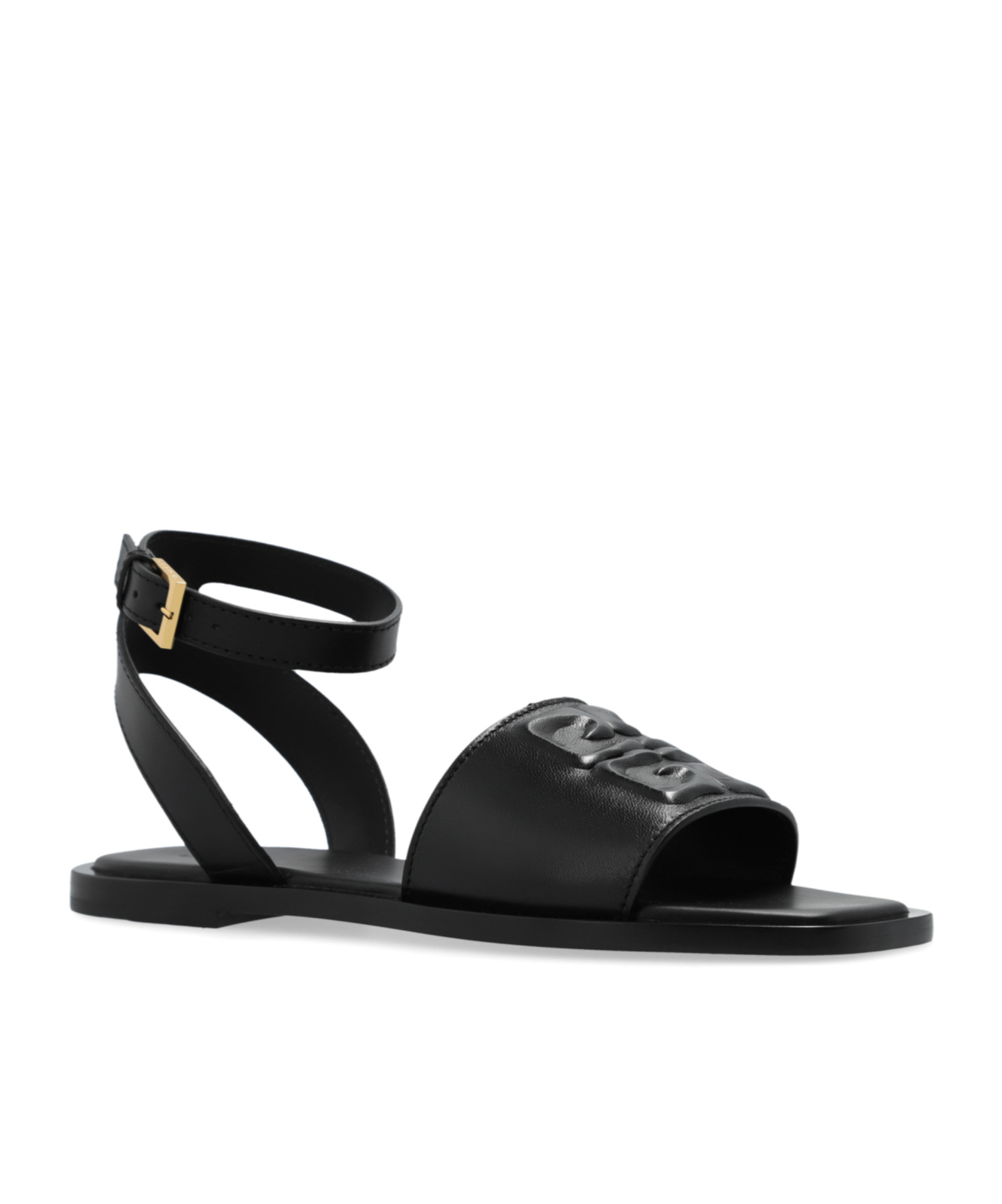 Givenchy 4g Leather Flat Sandals In Black