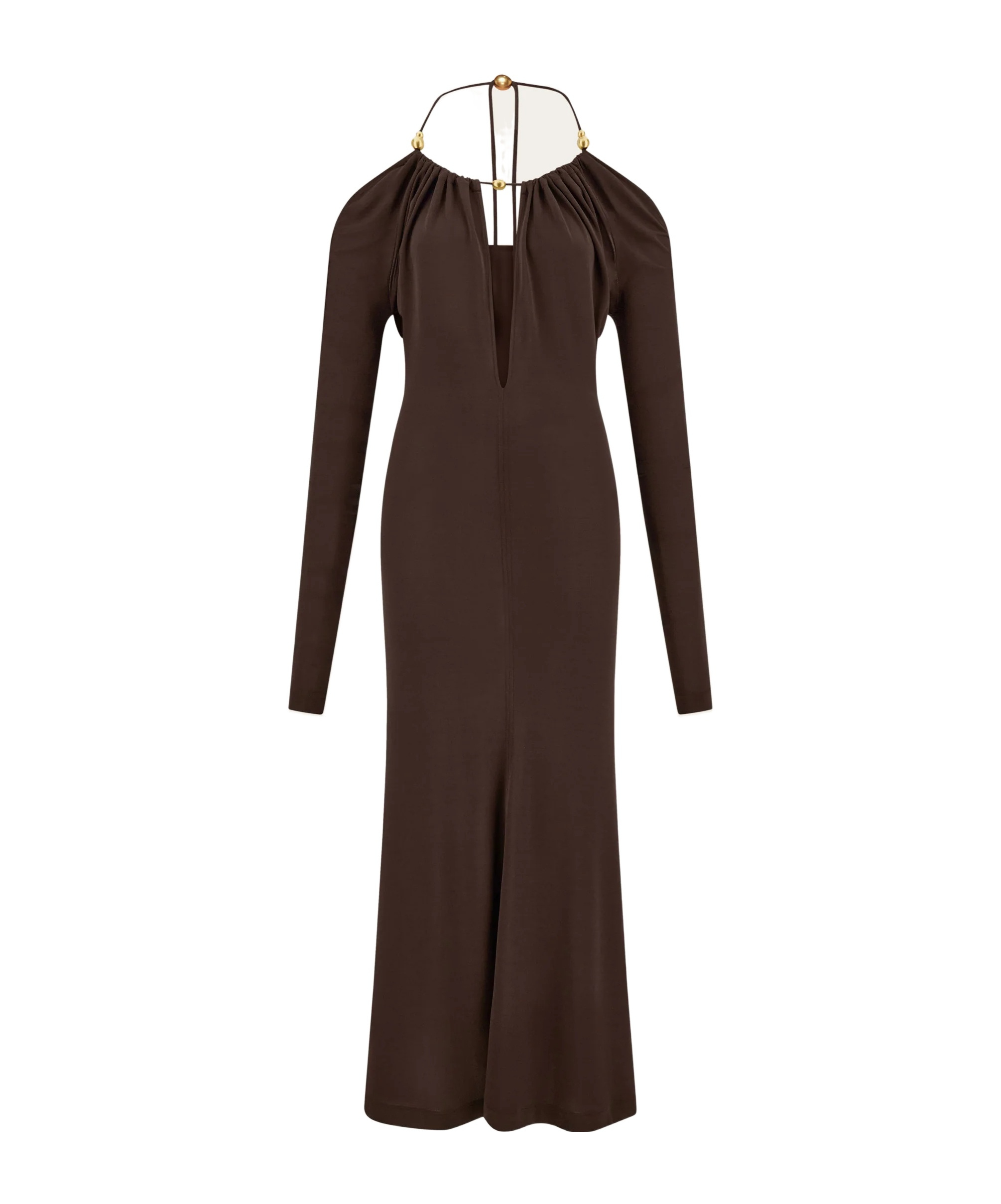 Ferragamo Open-back Crepe Maxi Dress In Black