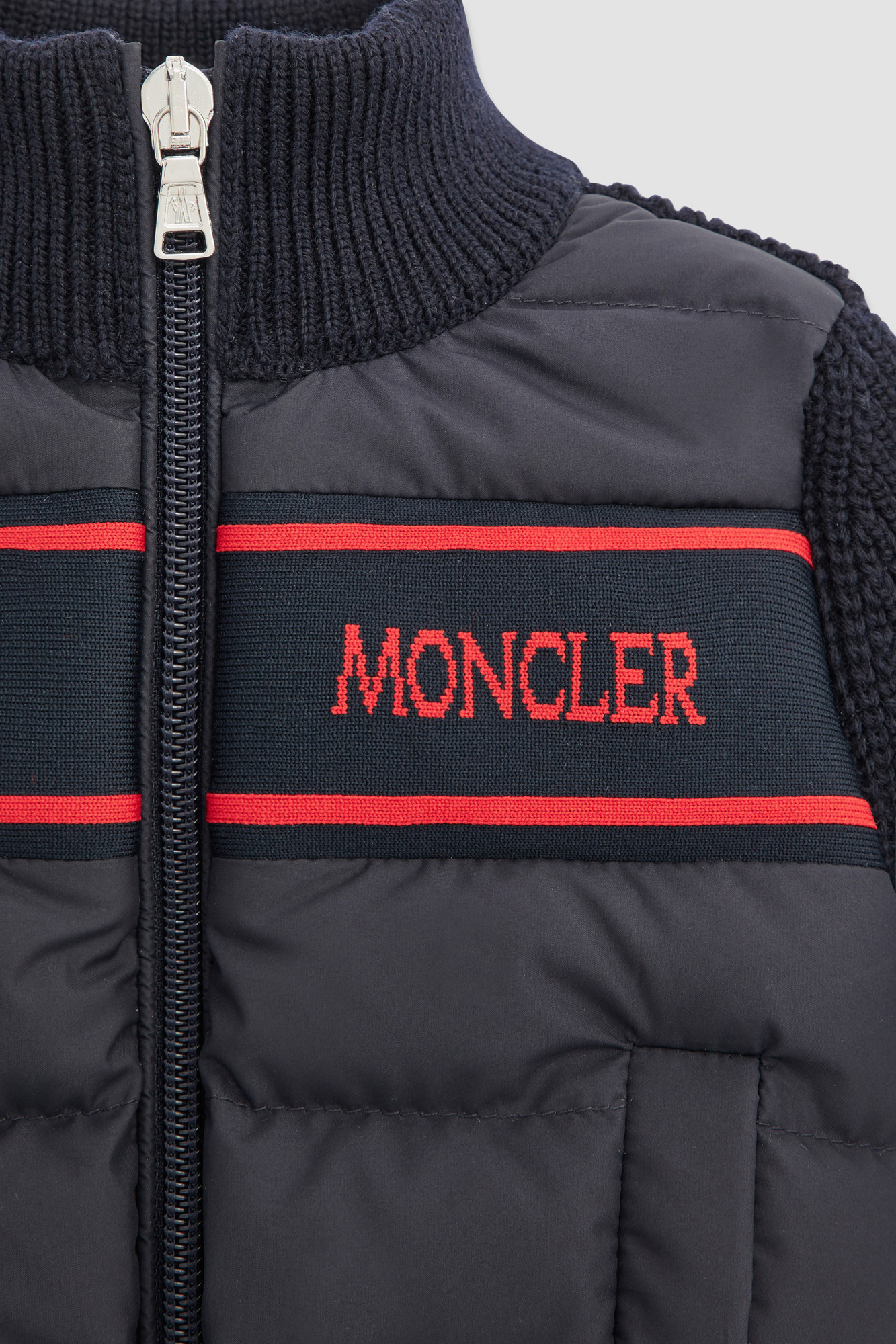 Moncler Long-sleeved Down Jacket In Blue