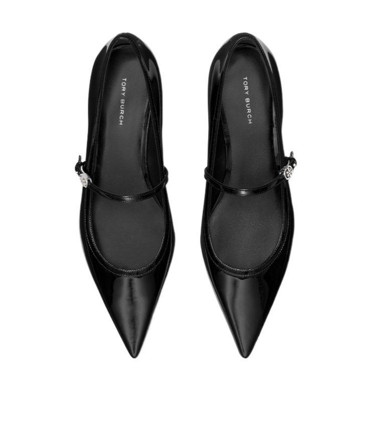 Tory Burch Double T Logo Buckle Mary Janes In Black