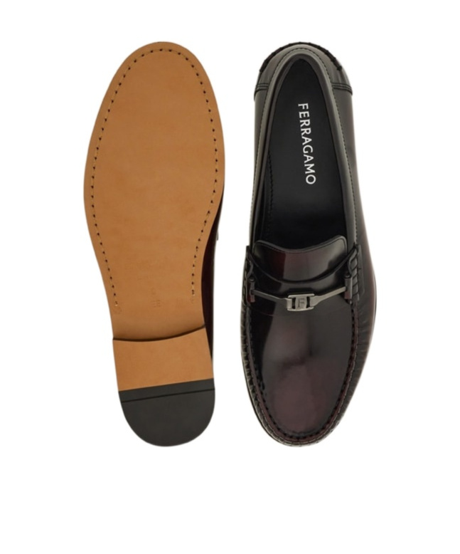 Ferragamo F Buckle Loafer In Brown