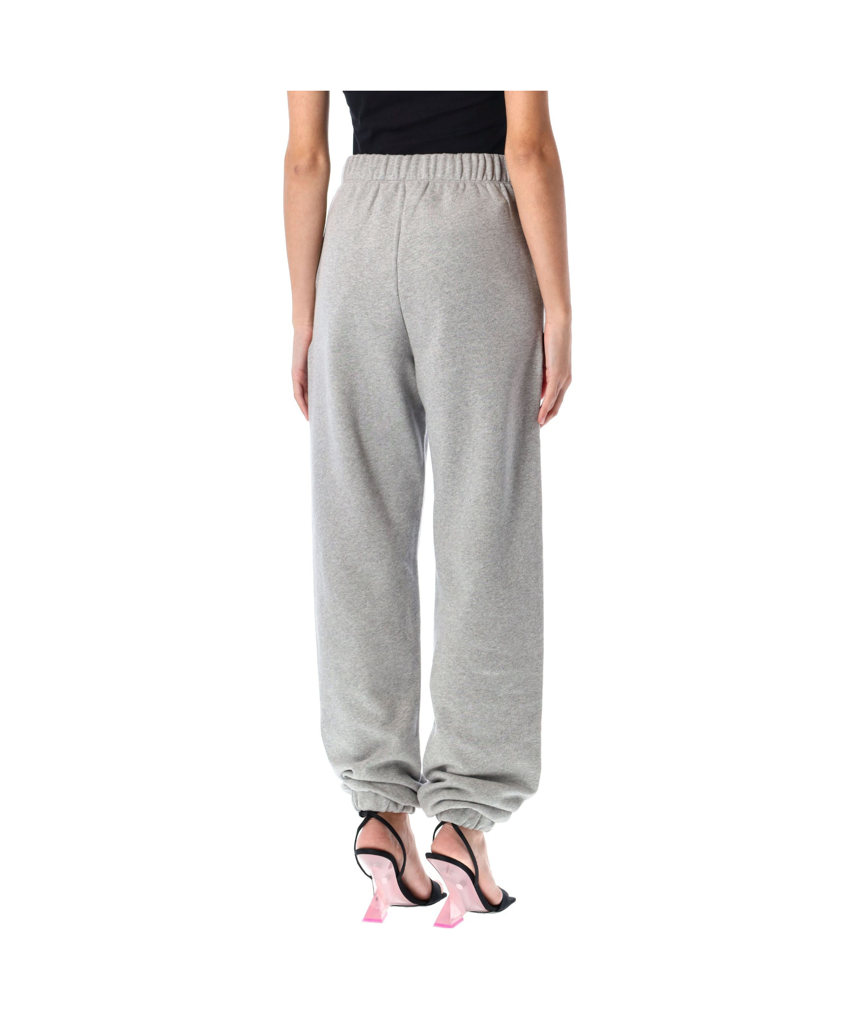 Attico Penny Logo-appliqué Cotton Track Pants In Gray