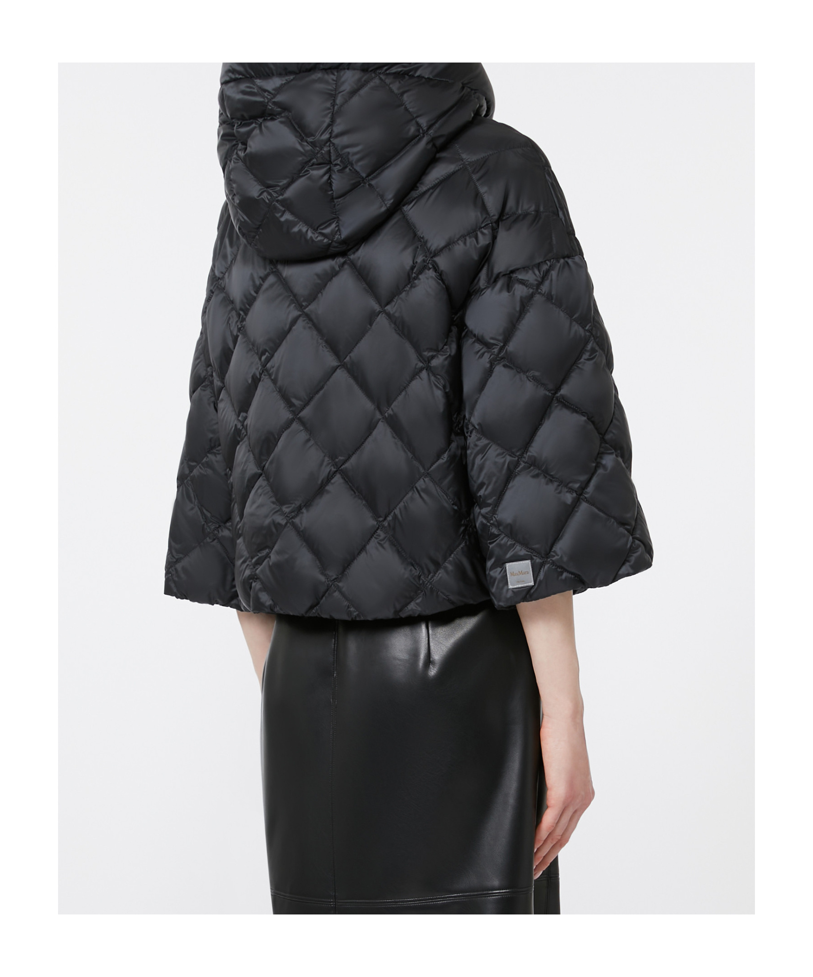Max Mara Hooded Cotton Jacket In Black