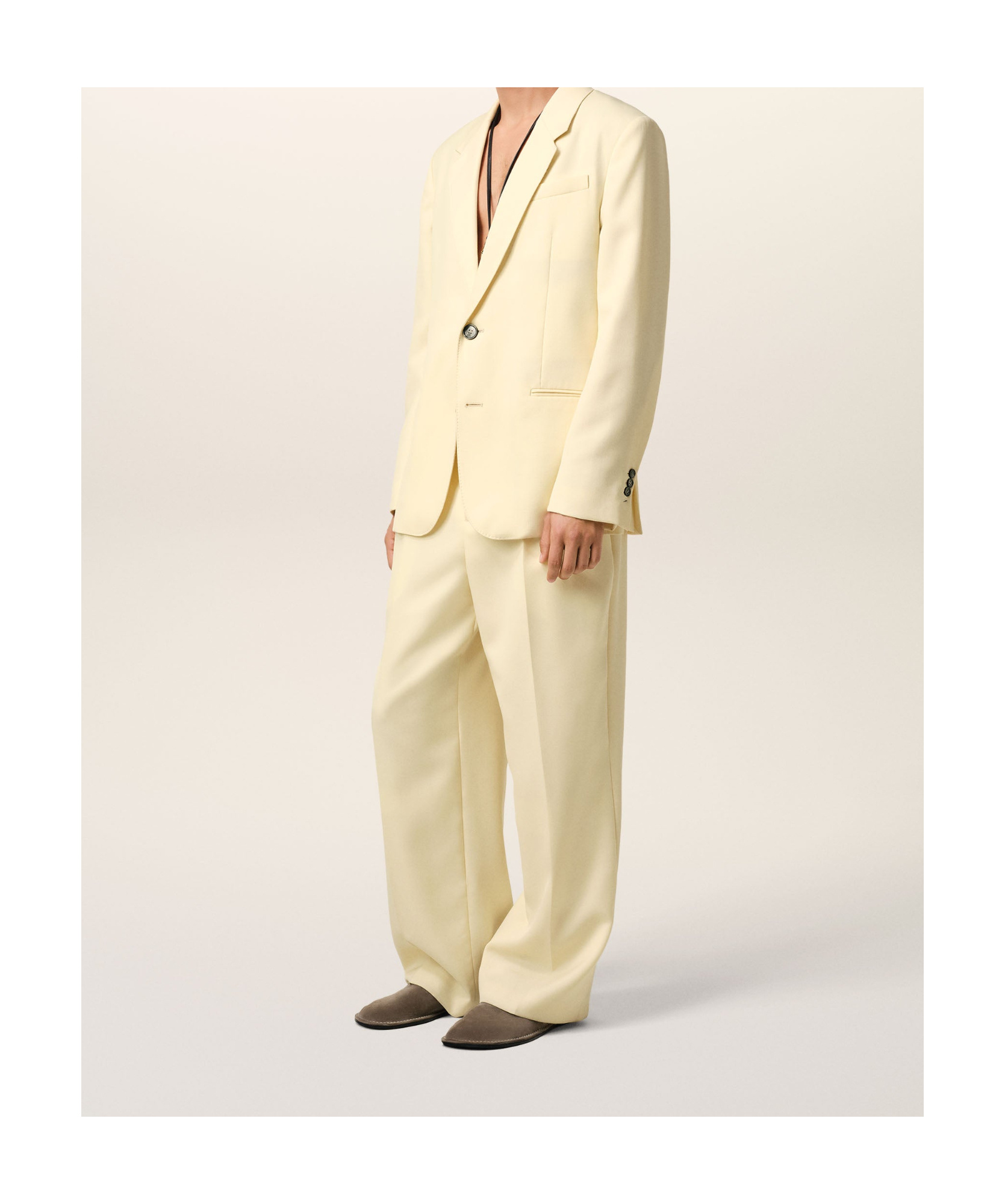 Ami Alexandre Mattiussi Yellow Wool Semi-lined Jacket Yellow In Butter Color