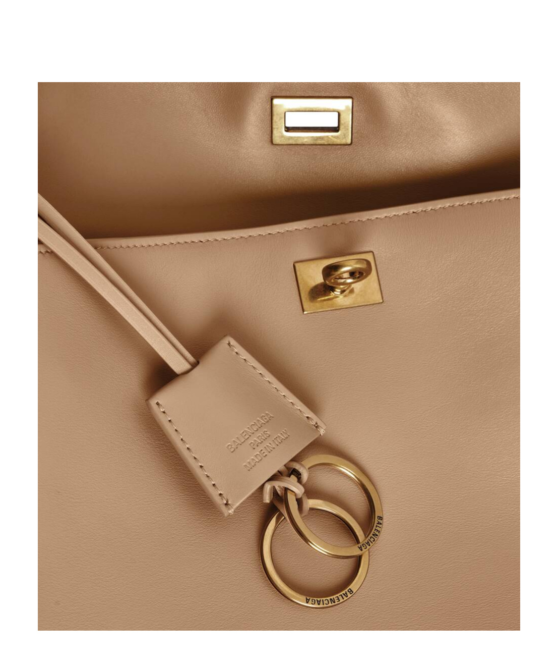 Balenciaga Rodeo Medium Leather Top-handle Bag In Nude