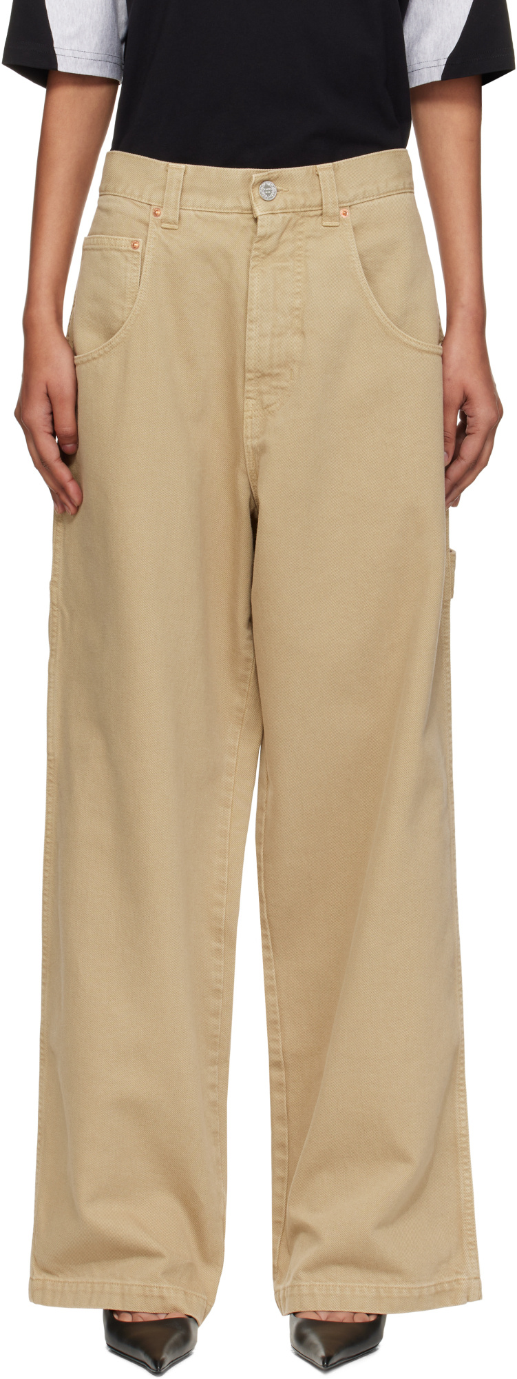 Vetements Denim Trousers With Belt Loops In Brown