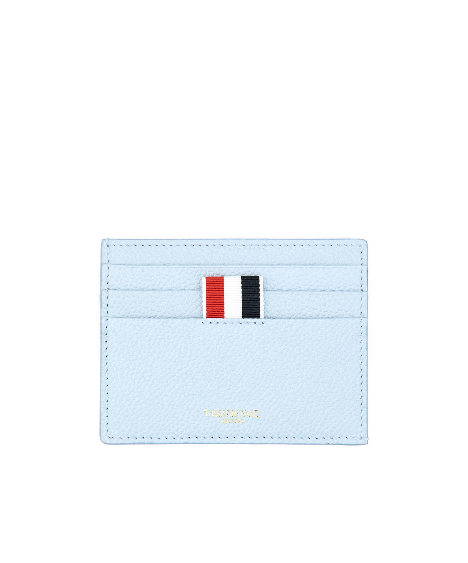 Thom Browne Textured Leather Card Holder In Blue