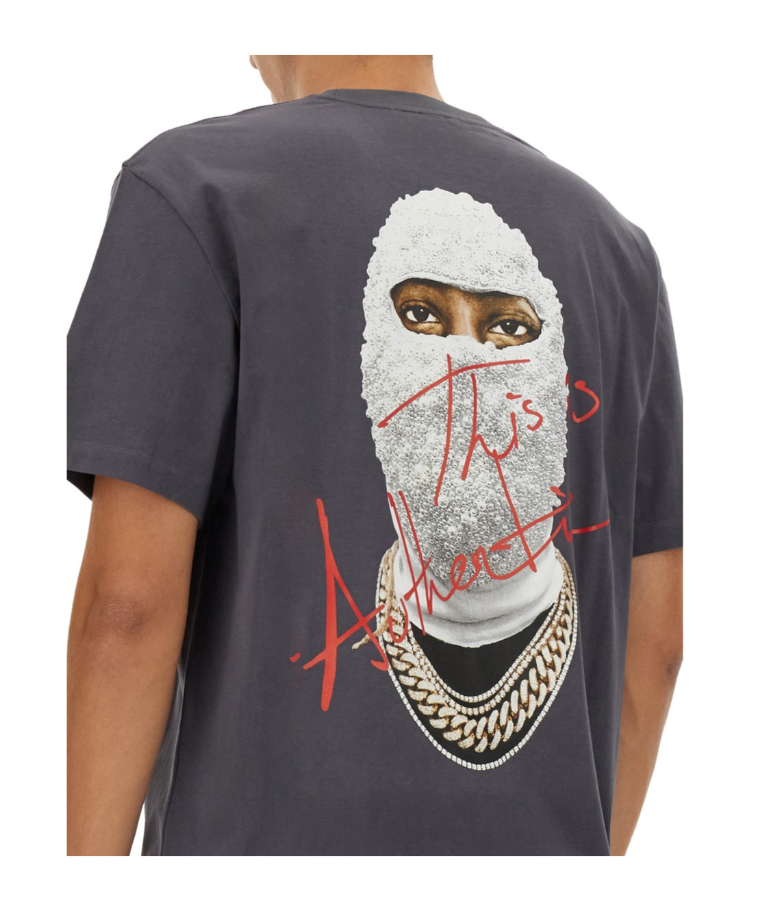 Ih Nom Uh Nit Grey Cotton T-shirt With Graphic Print In Black