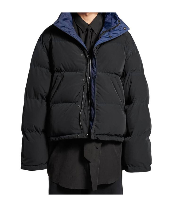 Balenciaga Loop Sports Icon Reversible Puffer Jacket In Black