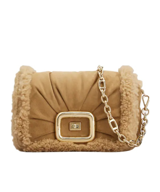 Roger Vivier Vic' Choc Flap Shoulder Bag In Brown