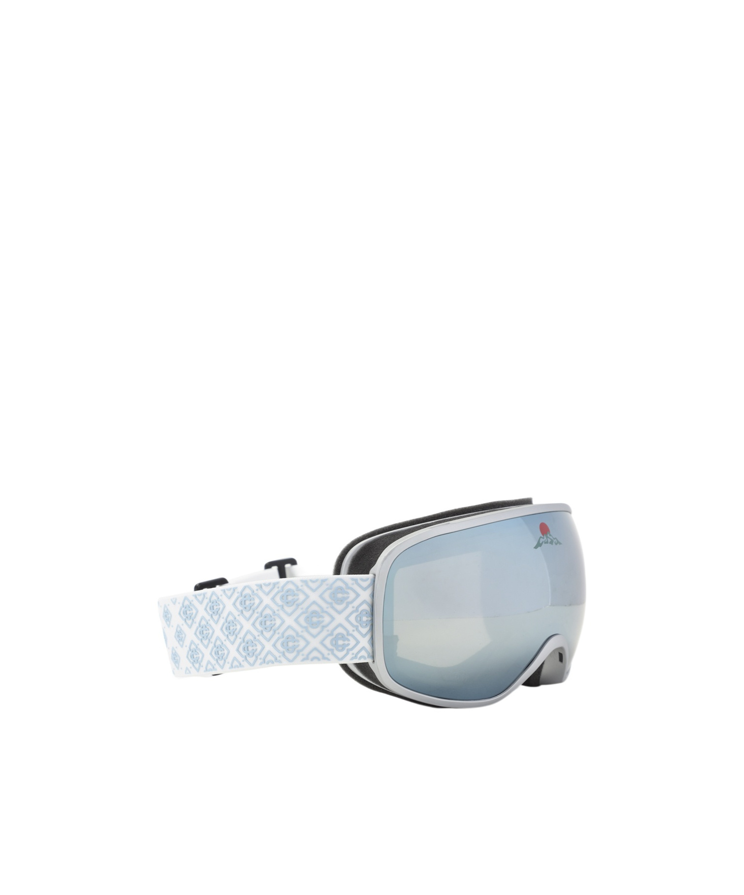 Casablanca Silver And White Acetate Ski Goggles In Blue