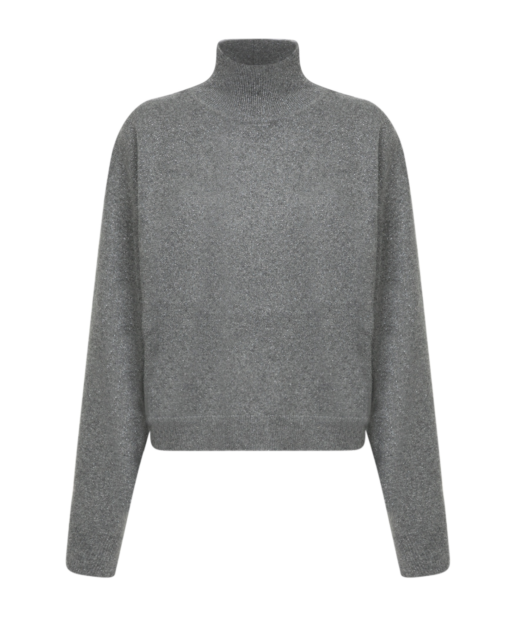 Fabiana Filippi High-neck Lurex Detailed Jumper In Gray