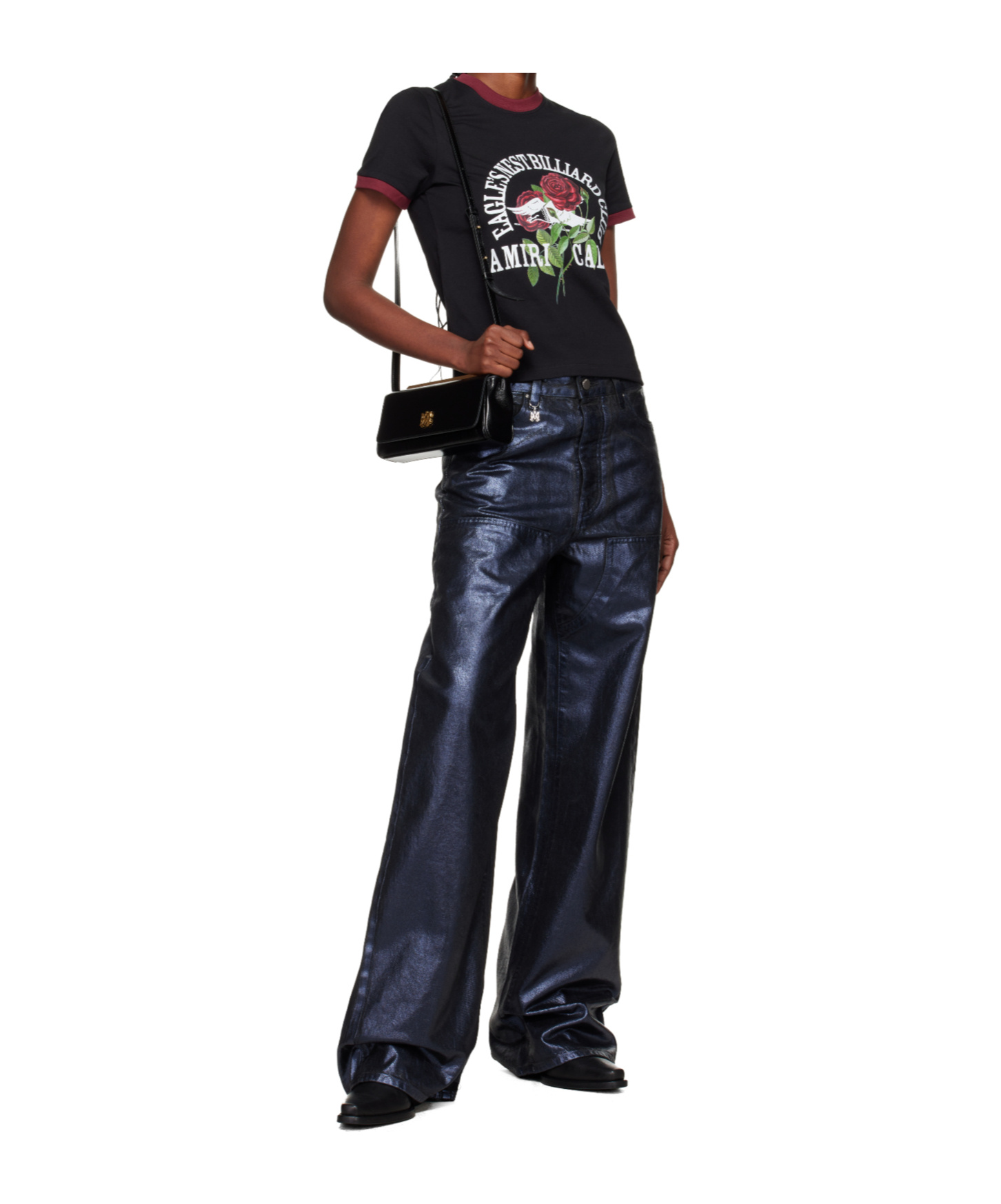 Amiri Navy Coated Denim Carpenter Jeans In Blue