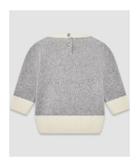 Moncler Enfant Logo-patch Crewneck Jumper In Gray