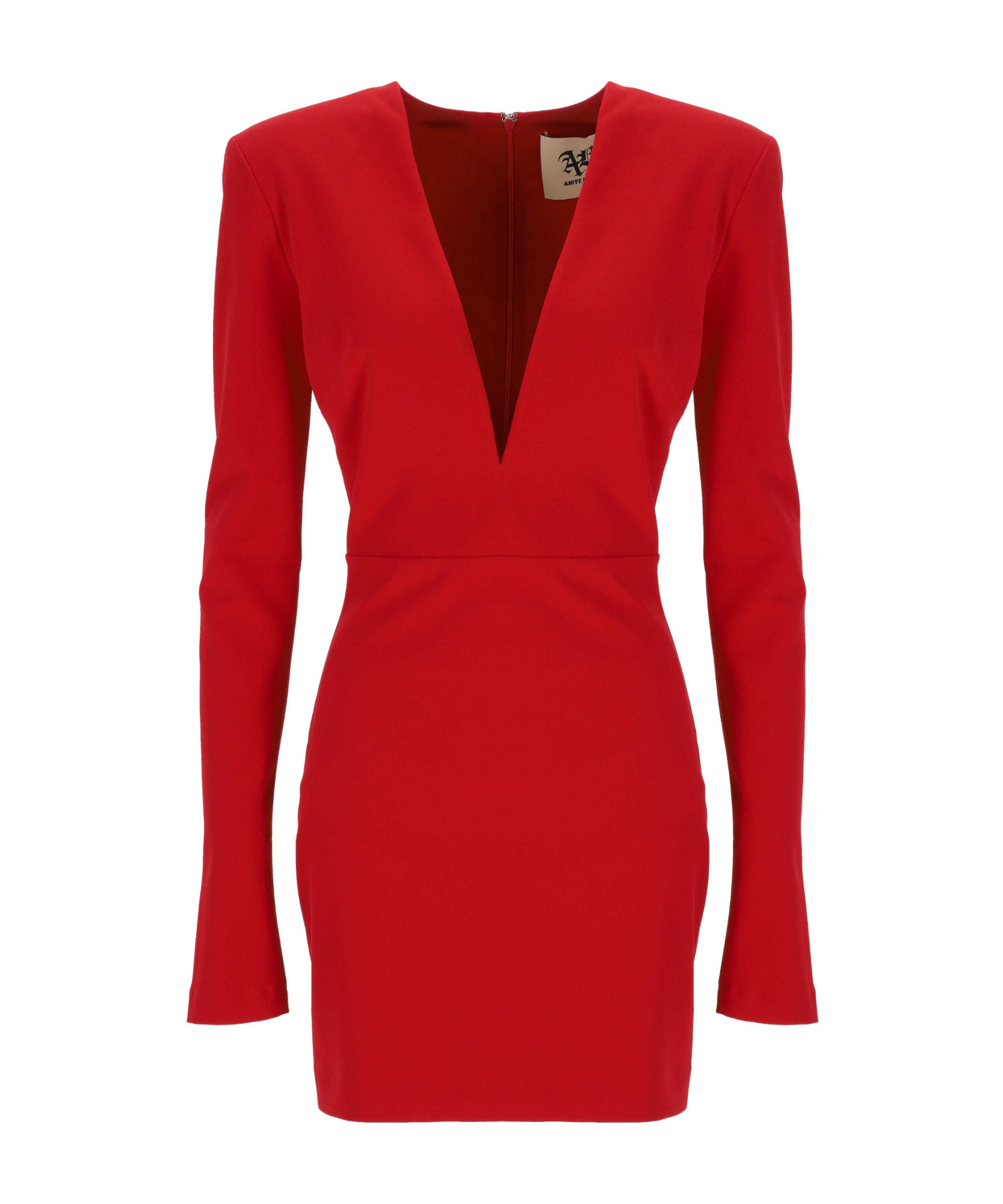 Aniye By Deep V-neck Long-sleeved Dress In Red