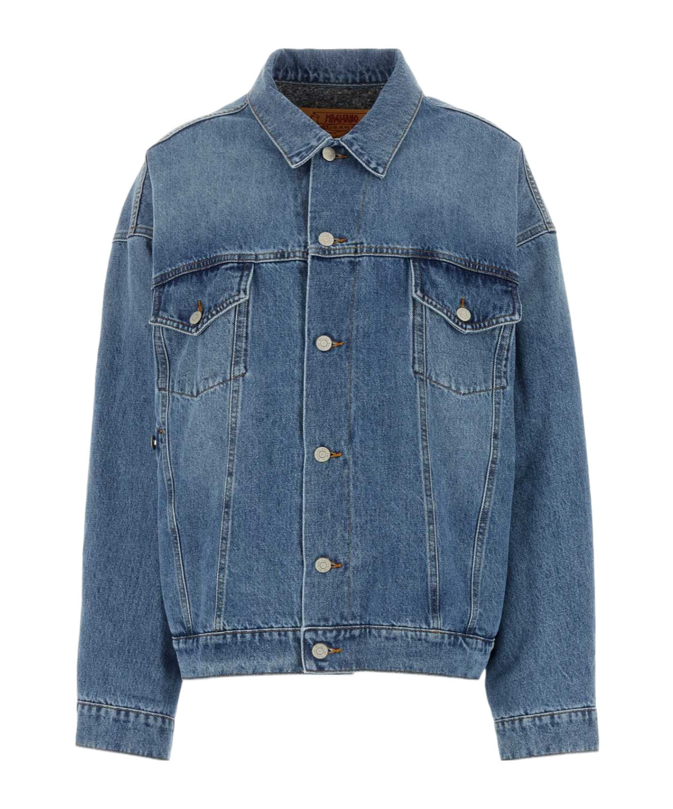 Magliano Long-sleeved Denim Coat In Blue