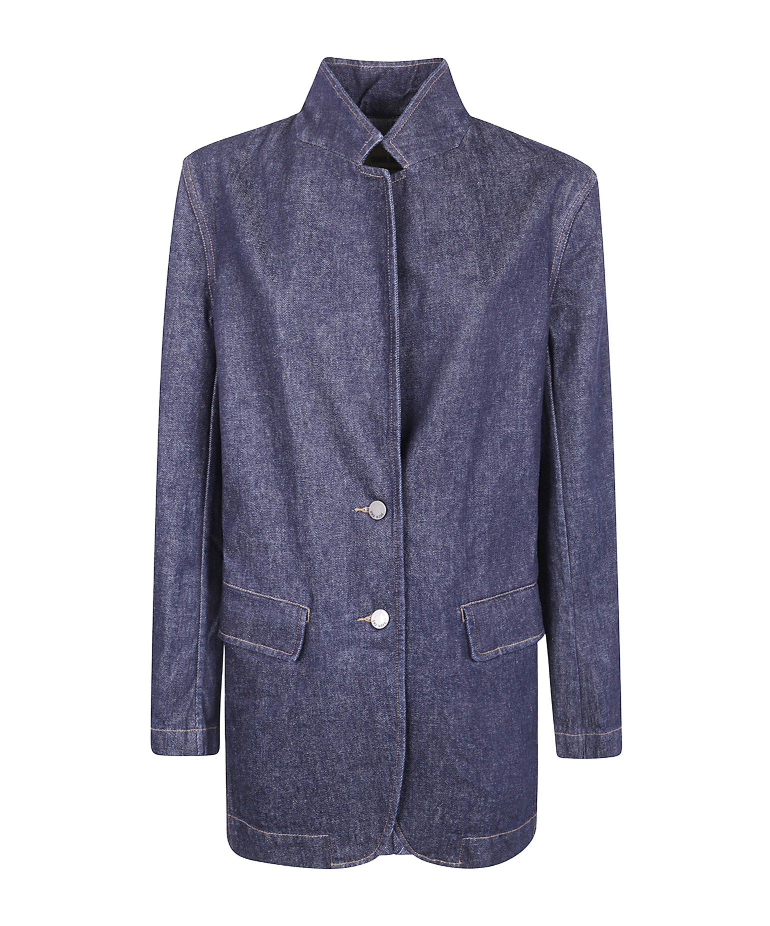 Uma Wang Long-sleeved Denim Jacket In Blue