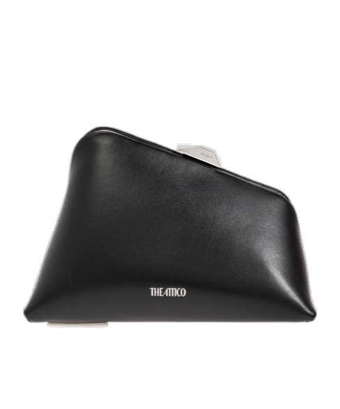 Attico Midnight Leather Clutch Bag In Black