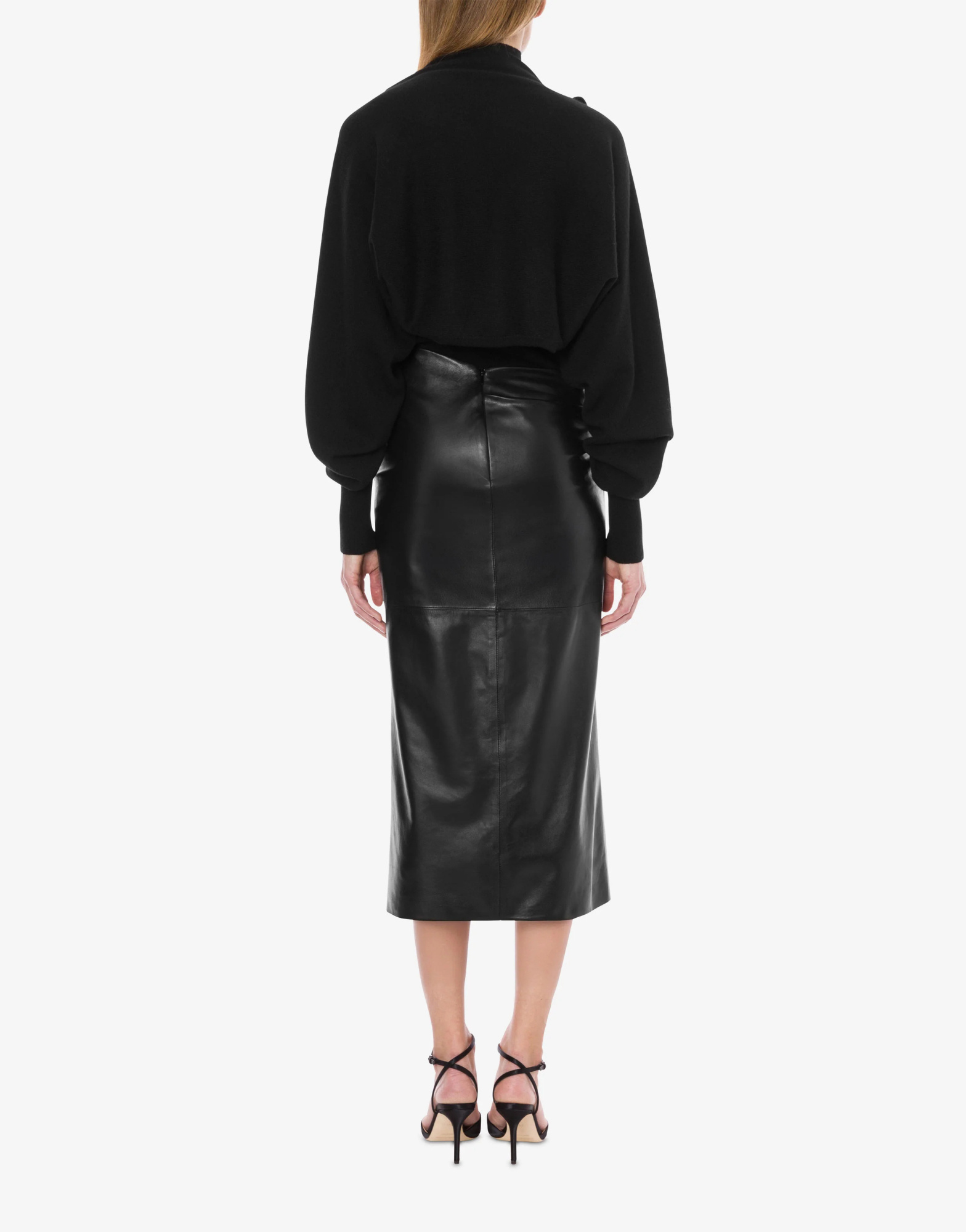 Alberta Ferretti Leather Midi Skirt