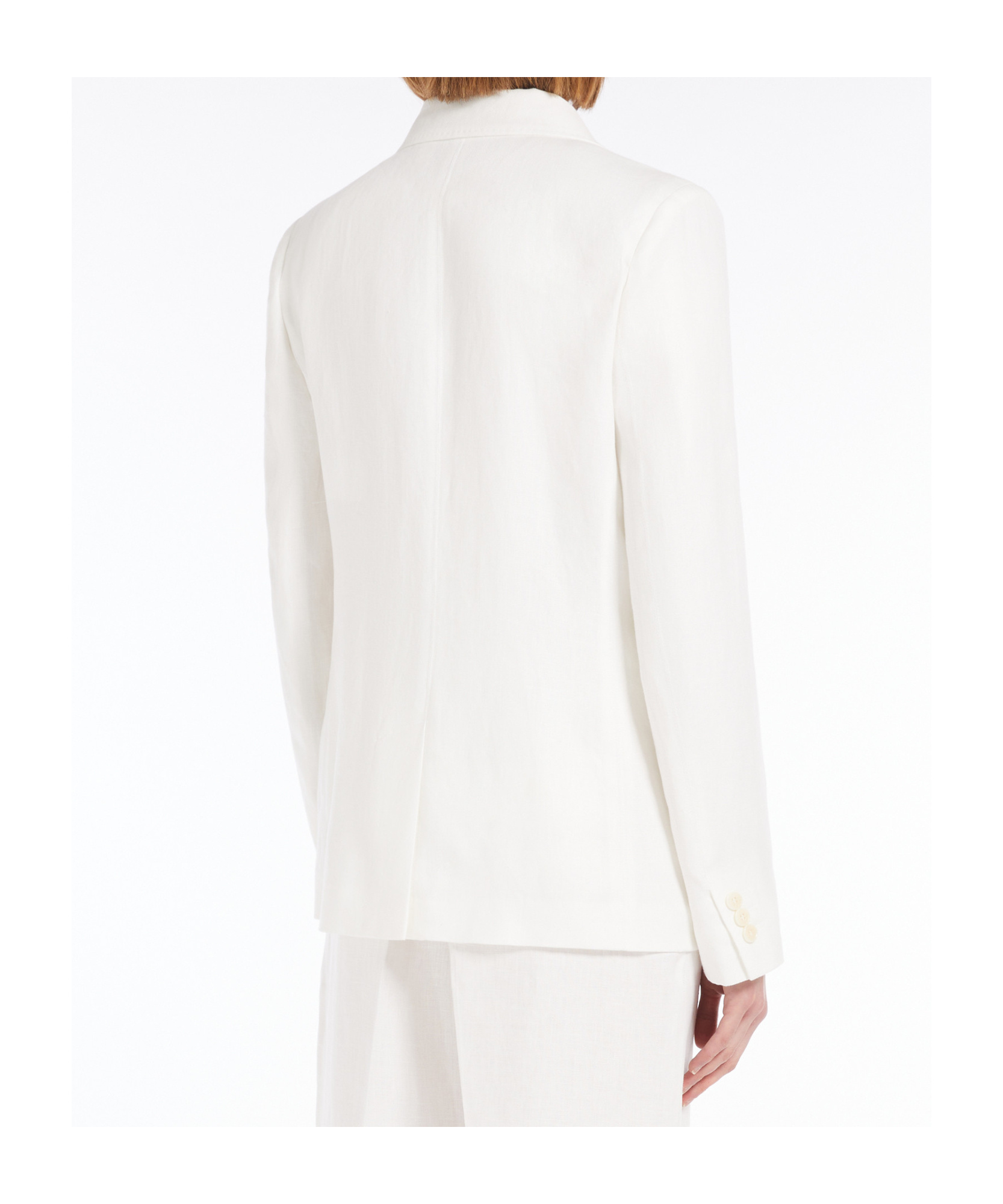 Weekend Max Mara Quito Cotton & Linen Canvas Wide Jacket In White