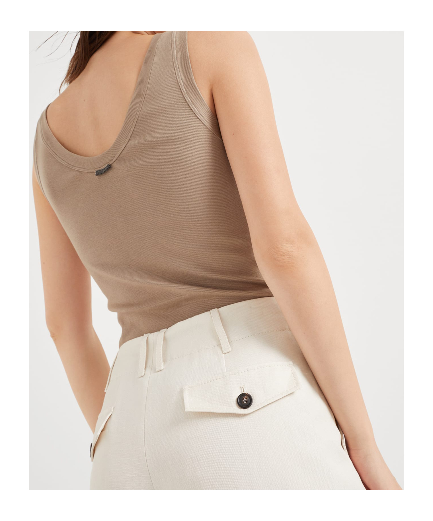 Brunello Cucinelli Pleated Chino Trousers In White