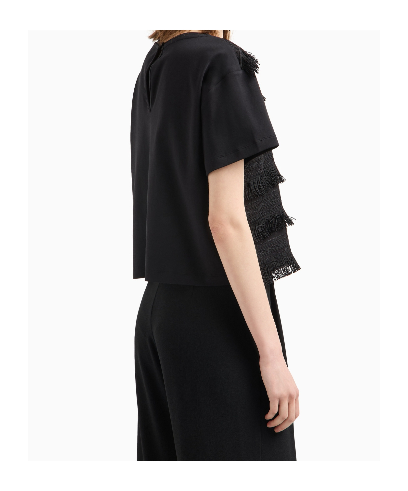 EMPORIO ARMANI FRINGED T-SHIRT