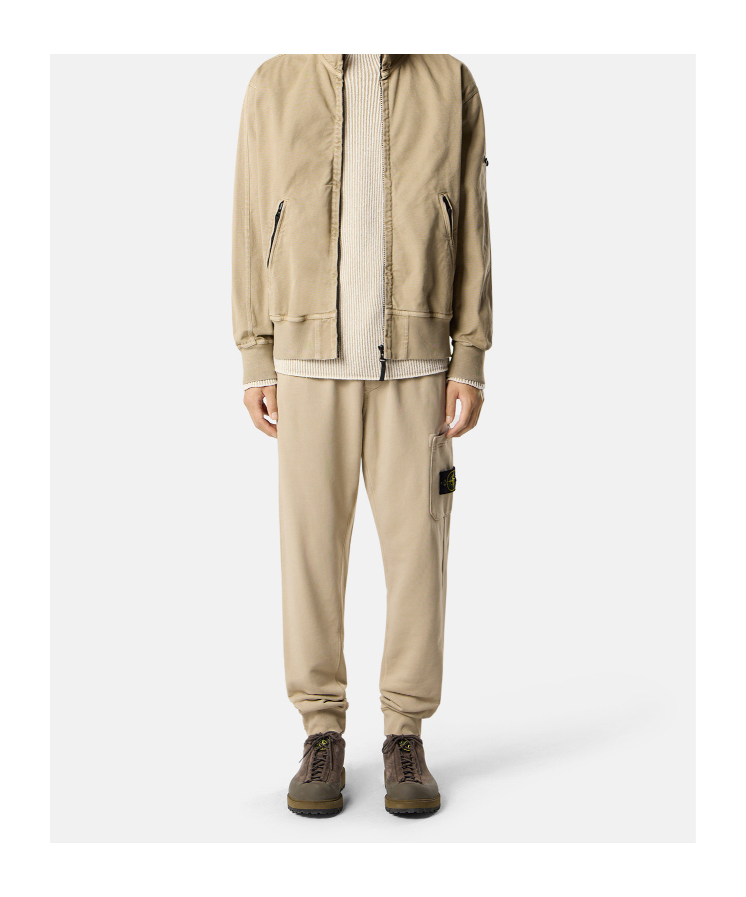 Stone Island Slim-fit Joggers With Elasticated Waistband In Neutral