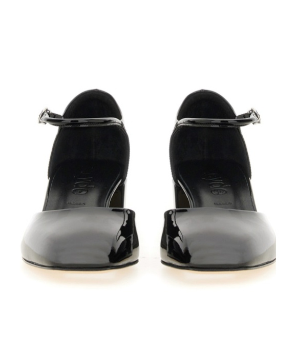 Aeyde Black Magda Leather Mary-jane Heels In Black