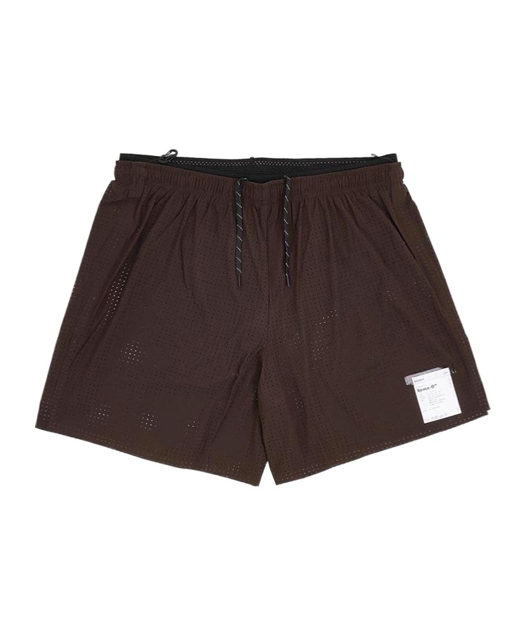 Satisfy Space-o 5 Laser-perforated Performance Shorts In Black