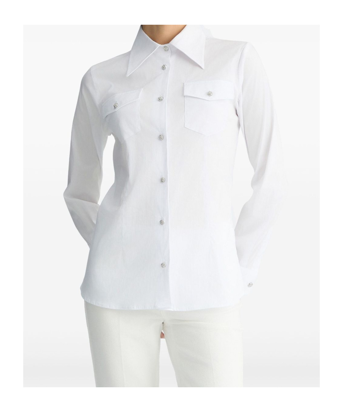 Liu •jo Liu Jo Tailored White Shirt With Flap Pockets
