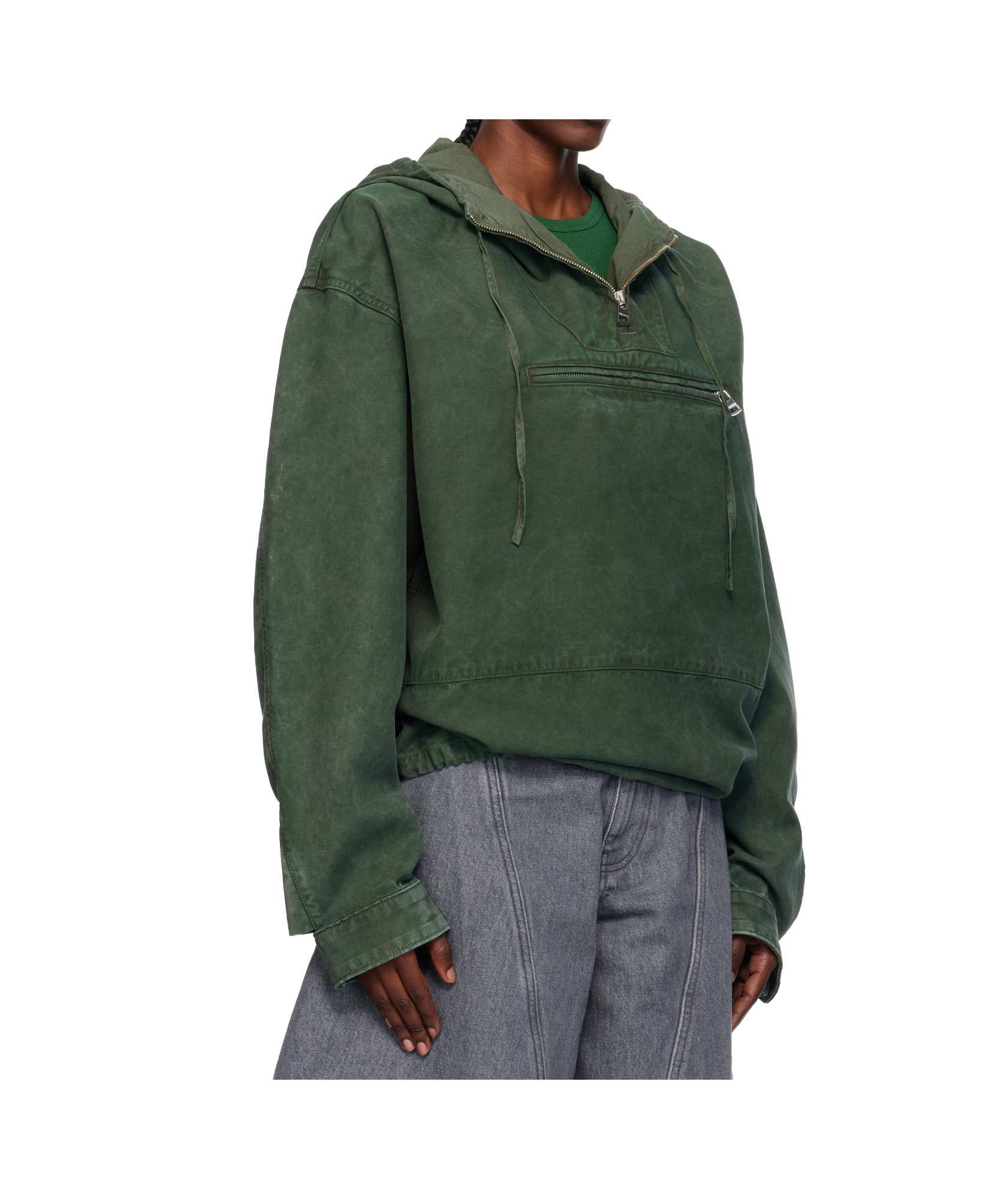 Jw Anderson Cotton Twill Pullover Jacket In Green