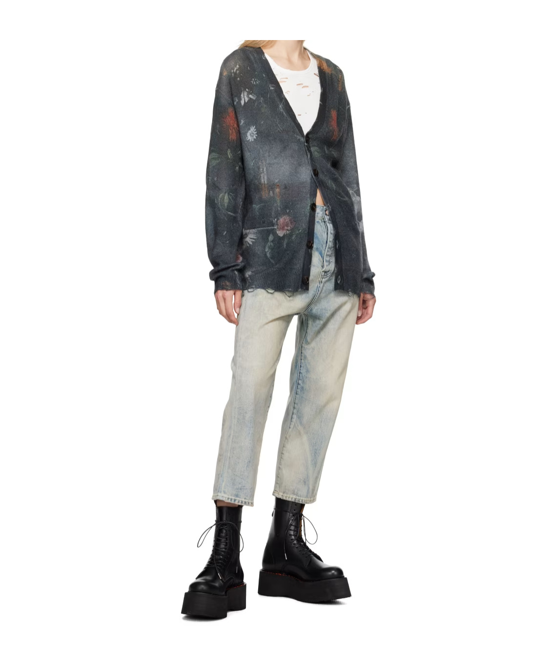R13 Tailored Drop Denim Pants In White