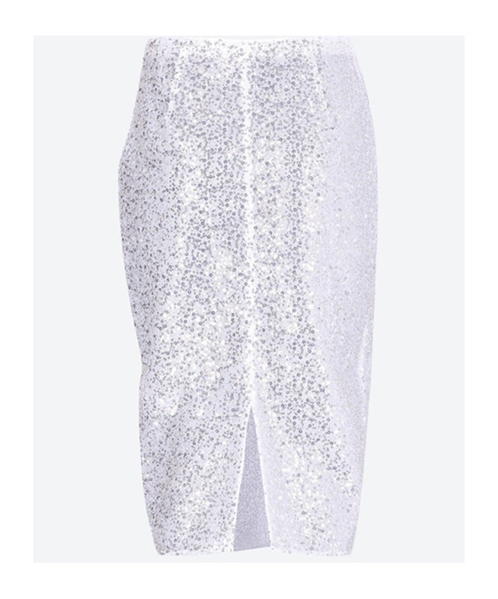 Casablanca Sequinned Midi Skirt In White