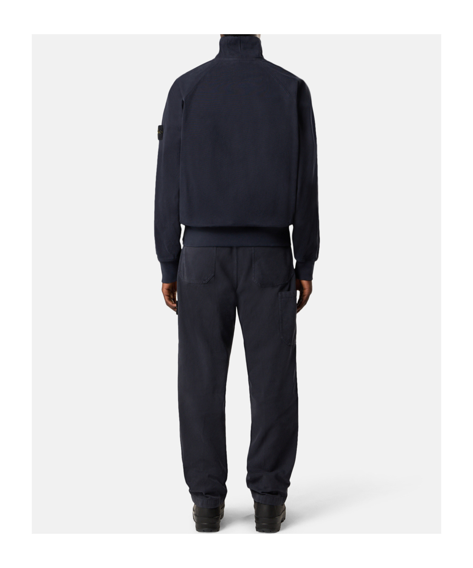 Stone Island Oversized-fit Track Jacket With Zip Pockets In Blue