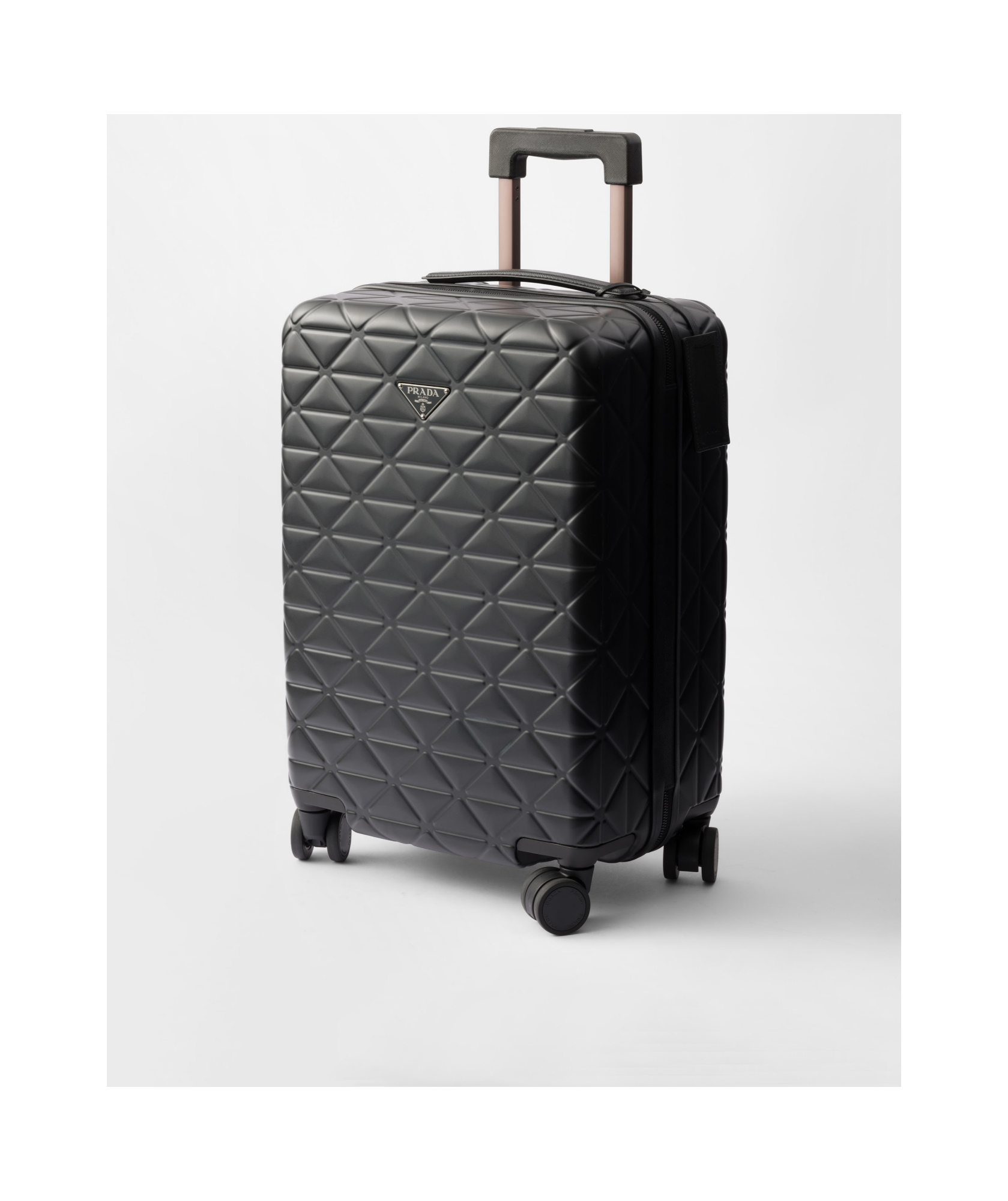 Prada Logo Trolley Box In Black