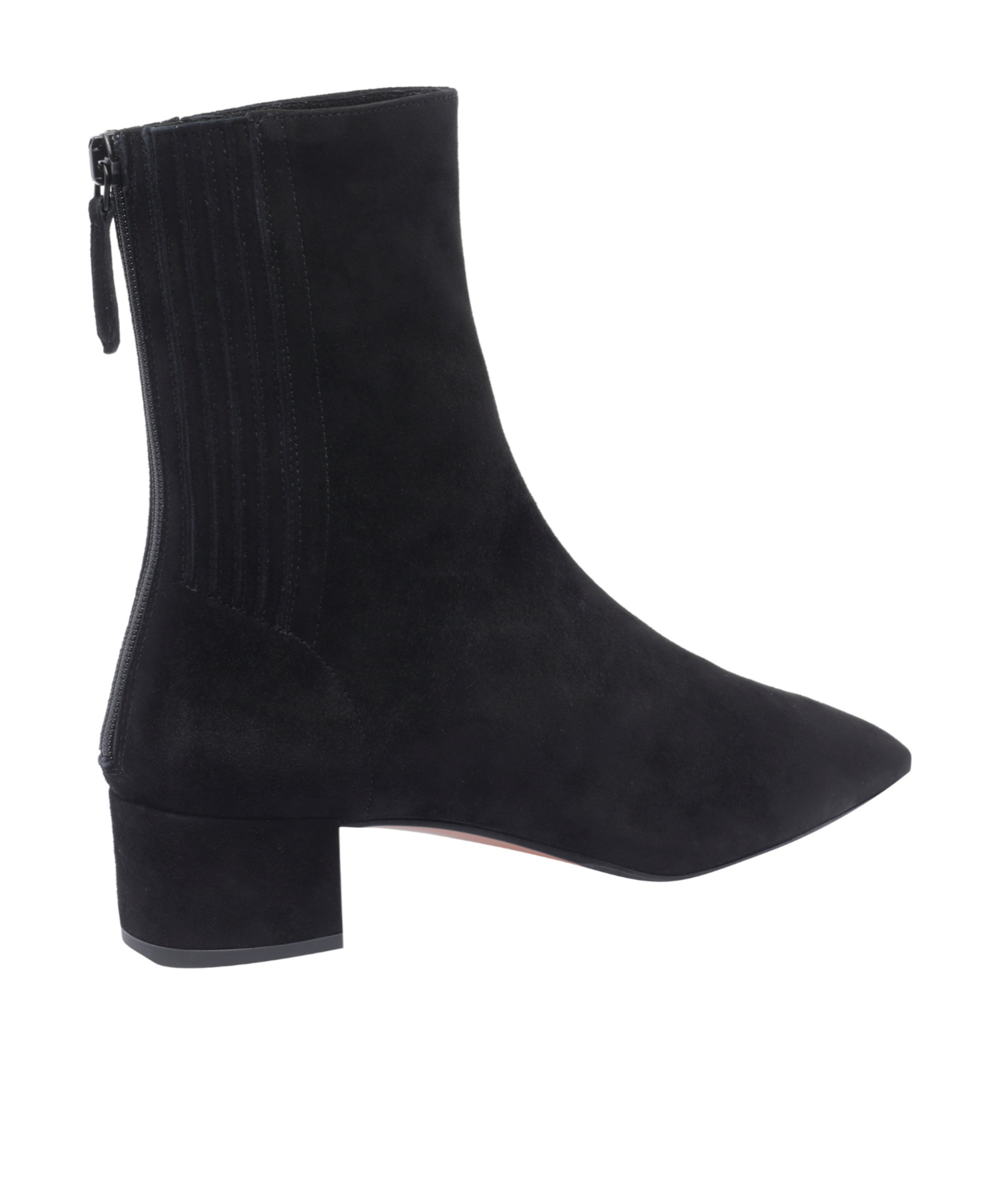 Aquazzura Pointed Toe Suede Ankle Boots With Block Heel