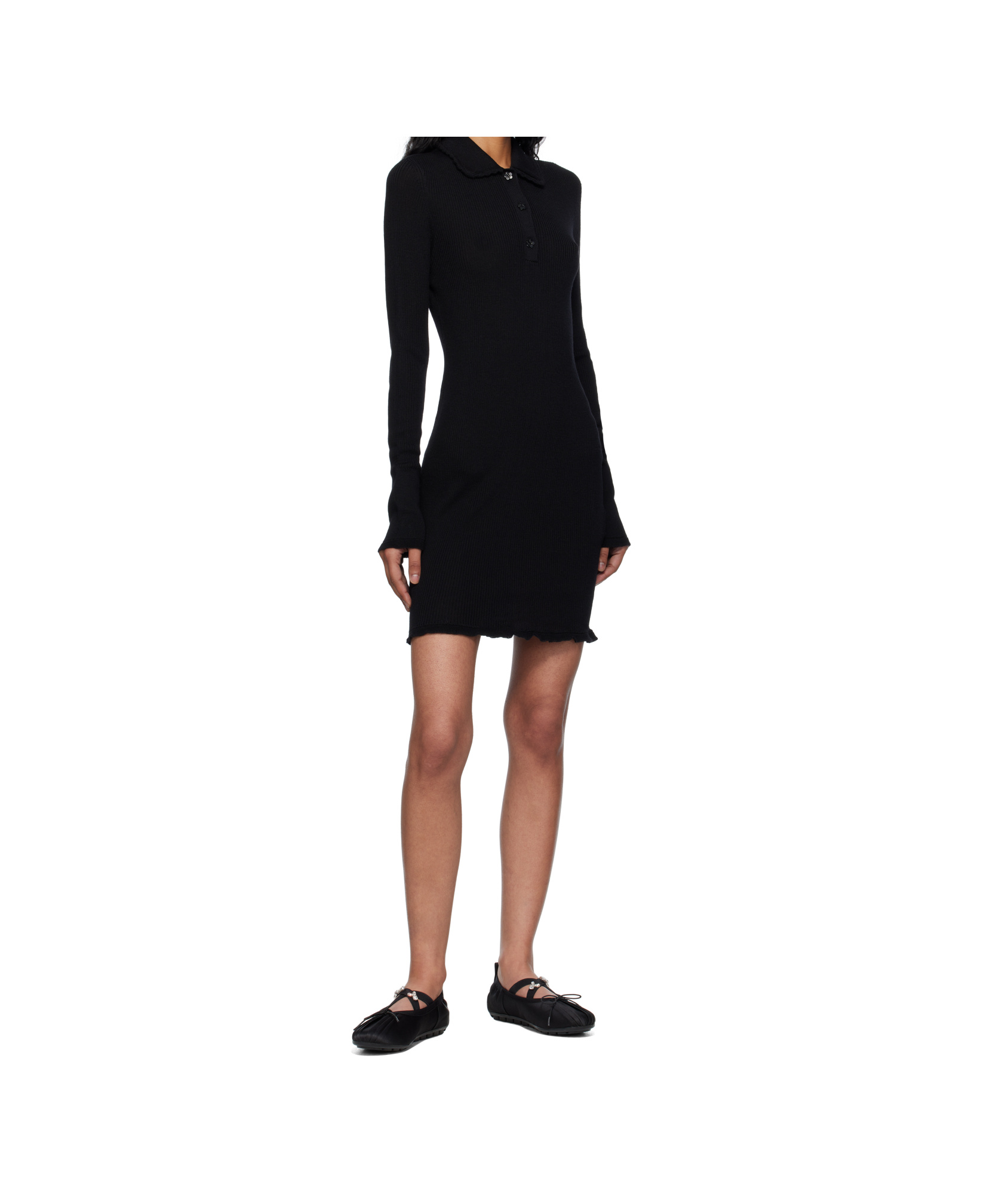 Cecilie Bahnsen Long Sleeve Dress In Black